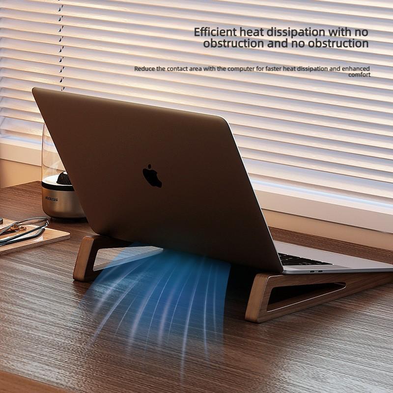 Set mit 1 tragbarem, faltbarem Holz-Laptop-Ständer zur Laptop-Kühlung, dreieckiges Belüftungsdesign, Büroaccessoires