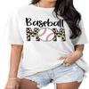 Baseball Mom Shirt Cotton Summer Tops for Women Trendy Crewneck Short Sleeve Tshirts Casual Graphic Blouse Tees