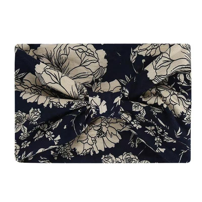 

Повязка на голову, Богемная повязка для йоги с бабочкой, эластичная хлопковая повязка для головы, впитывающая пот и влагу, повязка с узлом