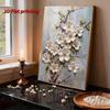 5D Frameless Pearl Painting White Flowers Diy Handmade Sticky Diamond Creative Canvas Art Painting Bedroom Decoration Living Room Hanging Painting