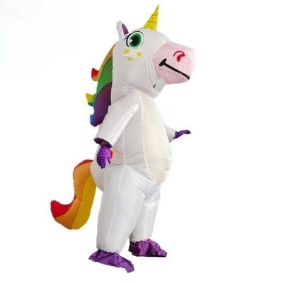 Aufblasbares Einhorn Kostüm für Erwachsene, Ganzkörper Einhorn Kostüm, Lustiges Einhorn Kostüm Weihnachten Halloween Aufblasbare Kostüme