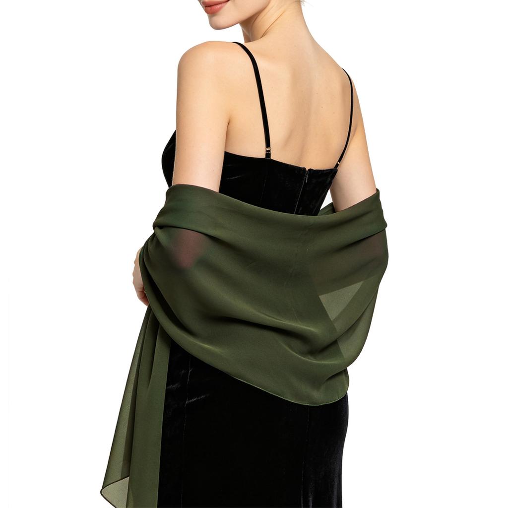 Elegante Sciarpa Leggera in Chiffon Trasparente Coprispalle da Sera per Donna Sciarpa Lunga Morbida per Matrimoni Eventi Formali Feste