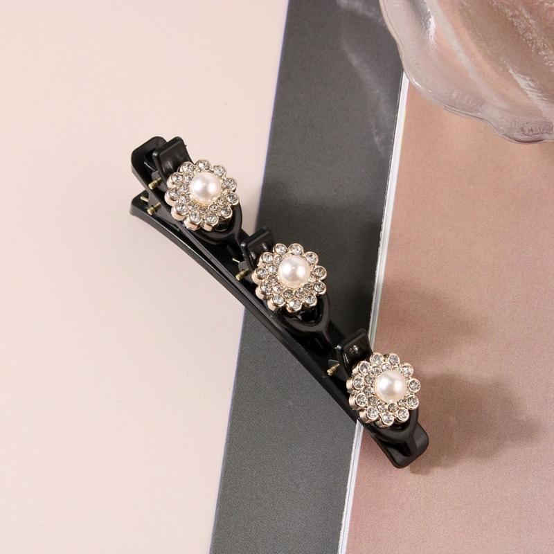 Pack Of 4 Plastic Bang Hair Clip NonSlip Strong Grip Flower Theme Barrette For Fringe Flyaways Hair Styling