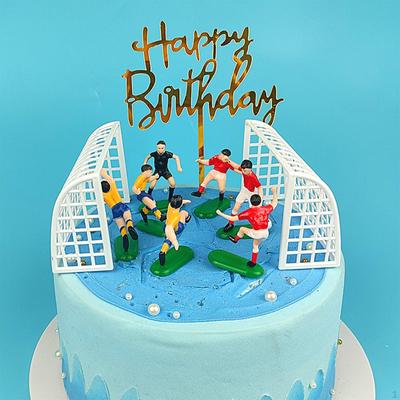 Fußball-Kuchenaufsatz, Zubehör, Spielzeugfiguren, Spieler, DIY-Dekorationen für thematische Jungen und Kinder