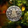 2D Acrylic Christmas Ornament Lightweight Home Office Indoor Holiday Party Xmas Tree Hanging Decoration Pendant Festival Gift