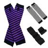 Arm Cover Fingerless Long Glove Striped Cool Stretch Gloves Women Girls Elbow Mitten  Winter Season
