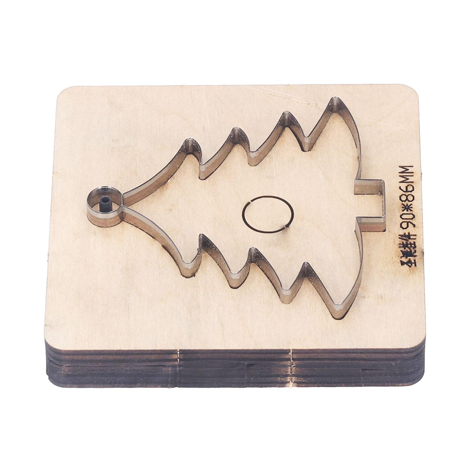 

Вырубной штамп для кожи, рождественская елка, легированная сталь и березовая древесина, инструмент для изготовления штампов