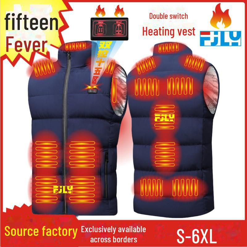 Unisex Smart Heating Vest with Full-Body Constant Temperature, Four-Control, 21-Zone Heating