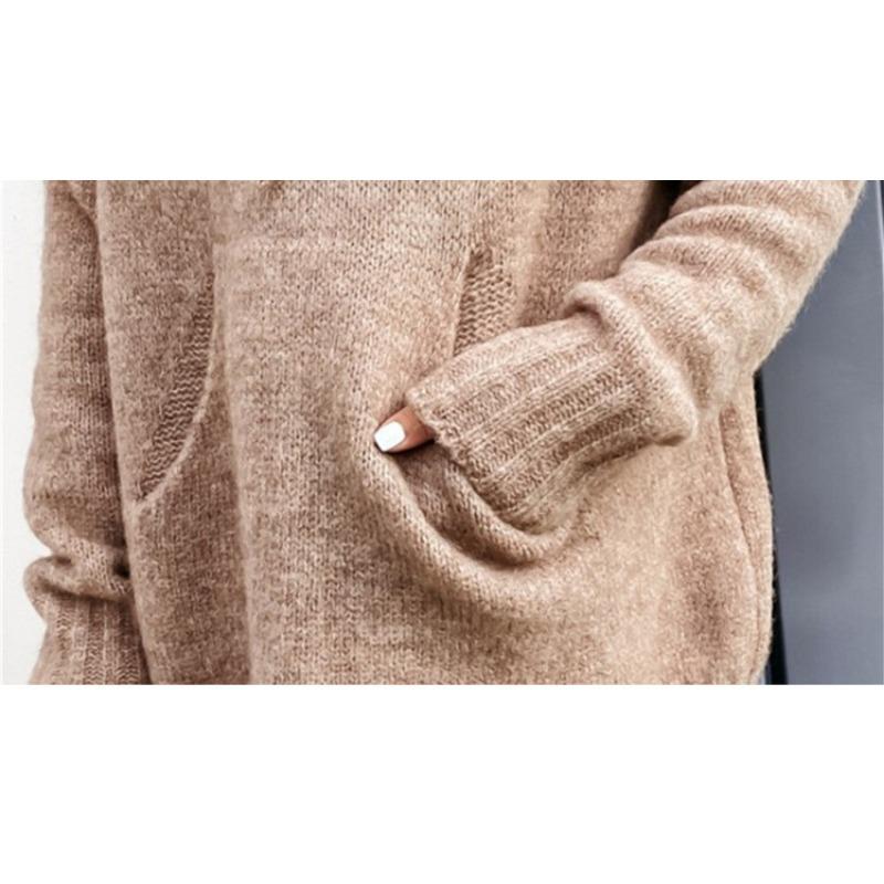 Women's Autumn/Winter Knitted Hoodie Pocket Casual Sweater