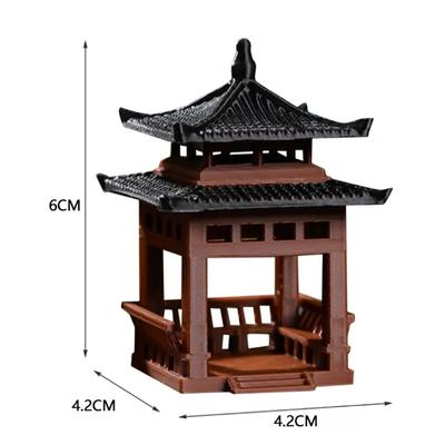 Estátua de Mini Pagode 3Cm 4Cm Pagode em Miniatura Bonsai Gazebo Micro Paisagem Pavilhão Hexagonal Estatueta Pequeno Pavilhão Ornamento