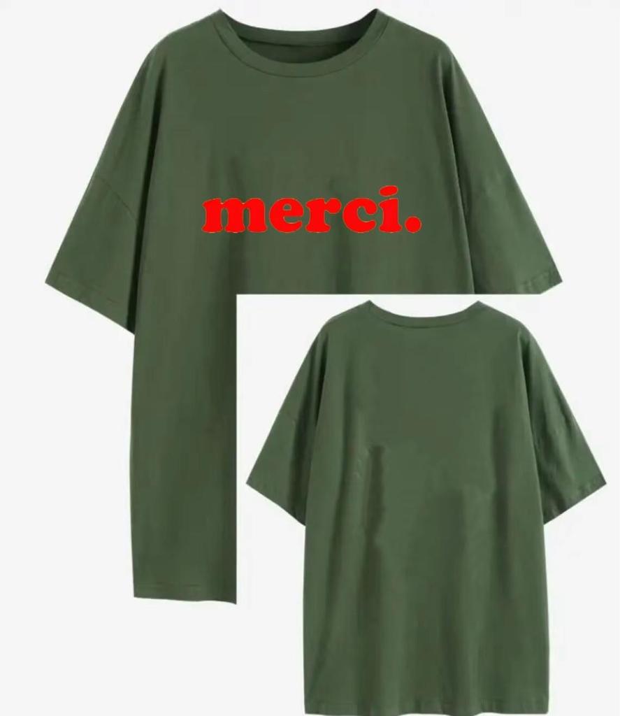 Merci Letter Printed French Saying Fashion Women T Shirts Thank You Streetwear Tops Cotton Oversized T-shirt Womens Clothing