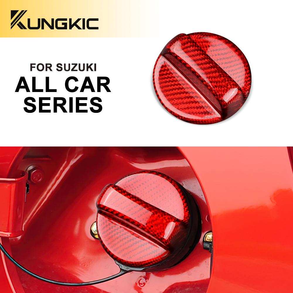 Real Hard Carbon Fiber For Suzuki Swift Alto Ignis S-Cross Alivio Kizashi Car Fuel Tank Cap Sticker Universal Trim Accessories