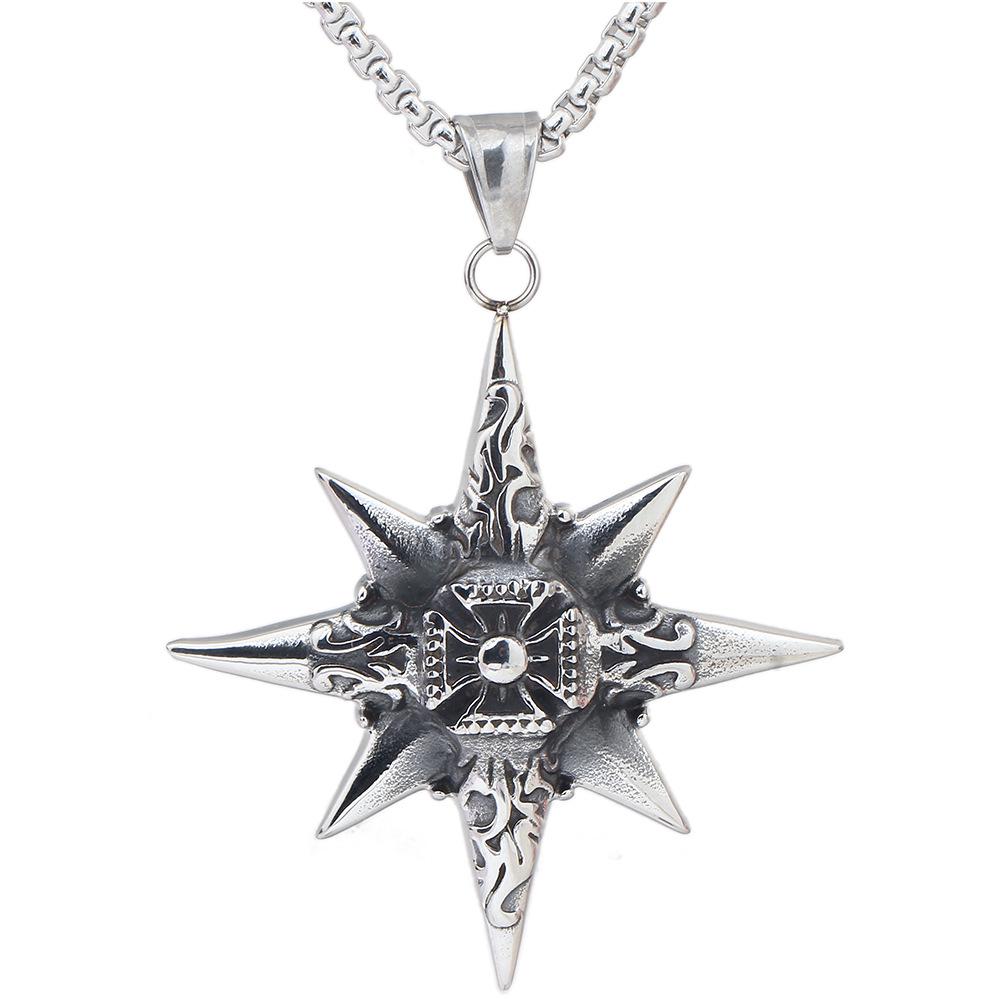 

Alien Spaceship Meteor Hammer Titanium Stainless Steel Necklace - European & American Film Inspired Steel with chain