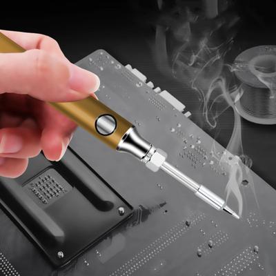 Electric Soldering Iron Kit Temperature Adjustable Fast Heating Portable Lightweight Design Rechargeable Wireless Soldering