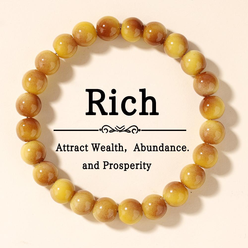 Imitation Golden Tiger Eye Beaded Bracelet Fortune Bracelet Men and Women