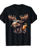 Funny Elk Summer Glasses Teenage Men and Women Elk T-Shirt