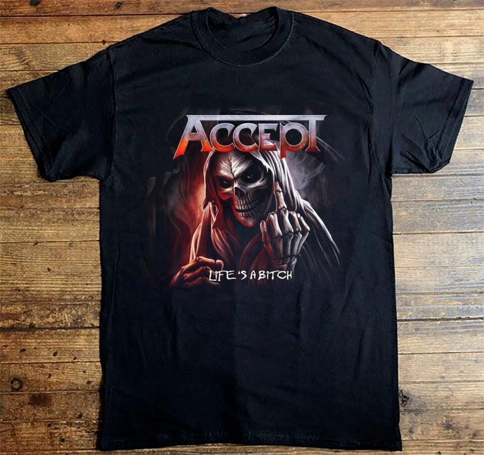 

Rare Collection Accept Life s A Bitch Short Sleeve Black All Size Shirt OM27 4XL