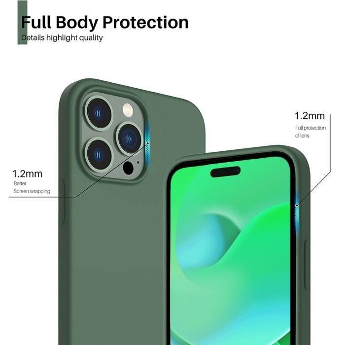 Protective Case - Silicone - for iPhone 14 Pro Max - Midnight Green - Non-slip - Flexible