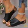 Fashion 2025 Summer Hot Sale Plus Size Women's Open Toe Slippers Platform round Toe Sewing Sandals Outdoor Light Casual Beach Slippers