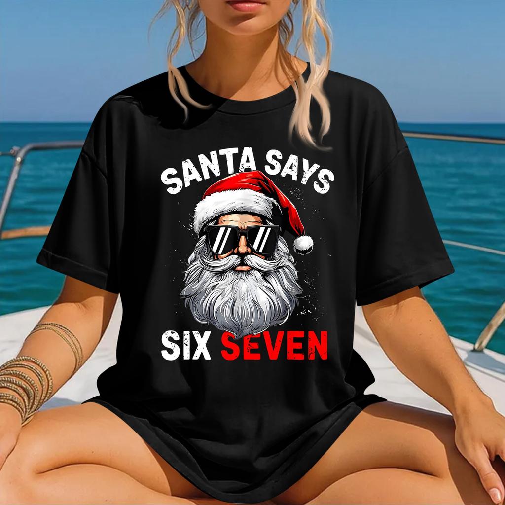 Camiseta de manga corta con cuello redondo y estampado de moda para mujer