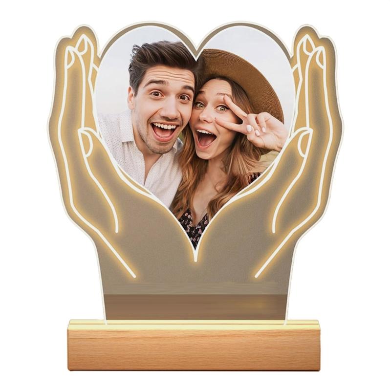 LED Picture Frame With Unique Couple Photo Bedsides Lamp For Bedroom Decoration Valentine's Day Gift