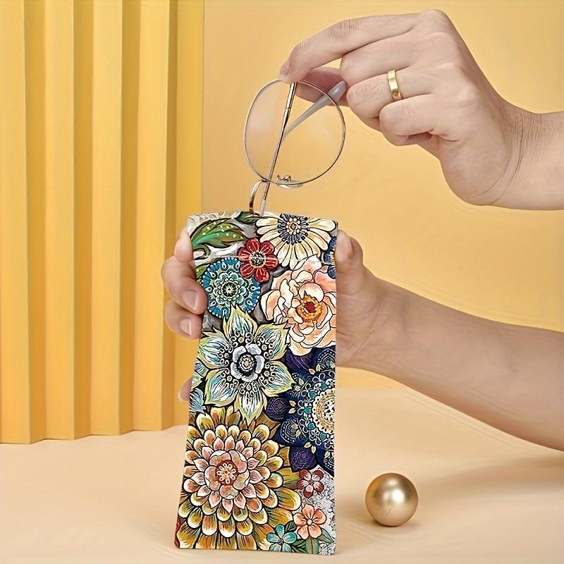 flowers and flower design soft PU storage bag, eyeglass bag
