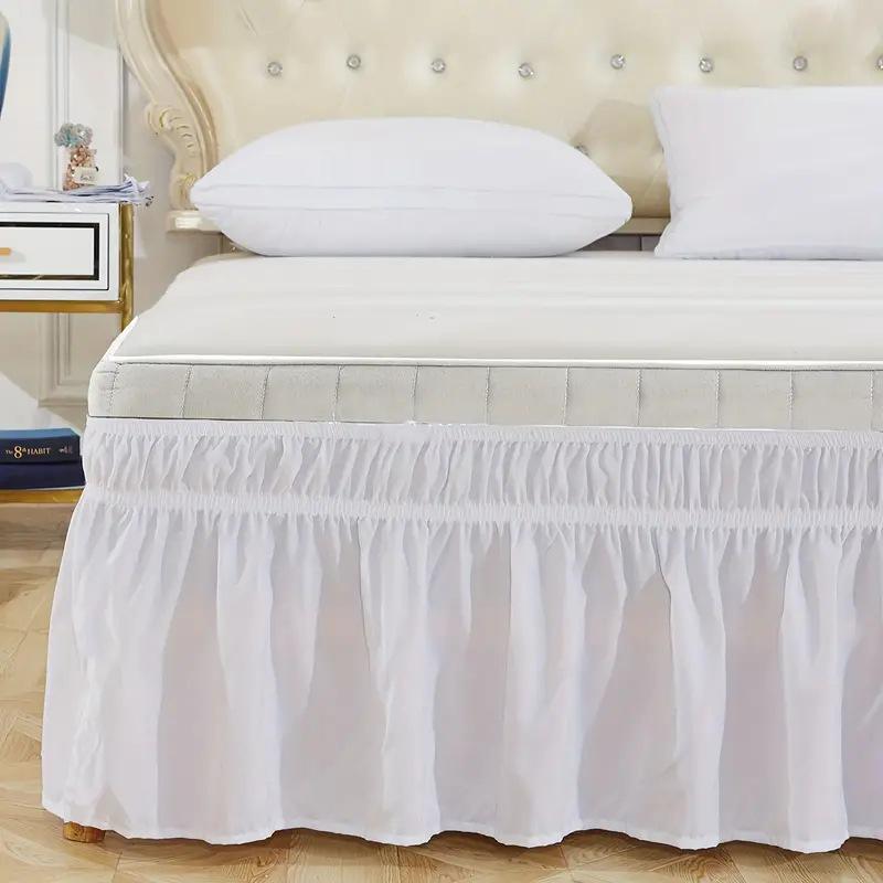 Elastic Solid Color European and American Style Bed Skirt