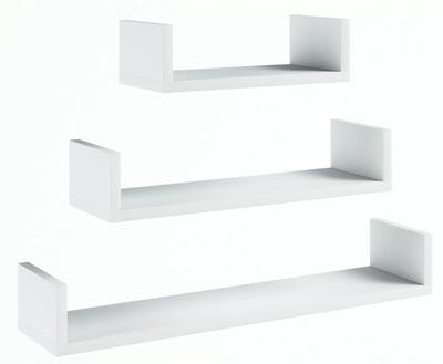 Ex3 Large White Hanging Shelf, Set Of 3 Shelves