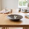 Low-Slung Ceramic Bowl with Lustrous Glaze Stylish Shallow