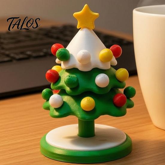 Holiday Home Decor Gifts 3D Printed Mini Dancing Christmas Tree Figurine, 360° Rotatable Fun Interactive Figures Toy, Cute Xmas Desktop Ornament,