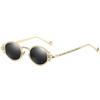 Brand Mens Womens Luxury Gold Metal Designer Sunglasses Oval Round Gothic Sunglasses Retro Vintage Steam Punk Sunglasses