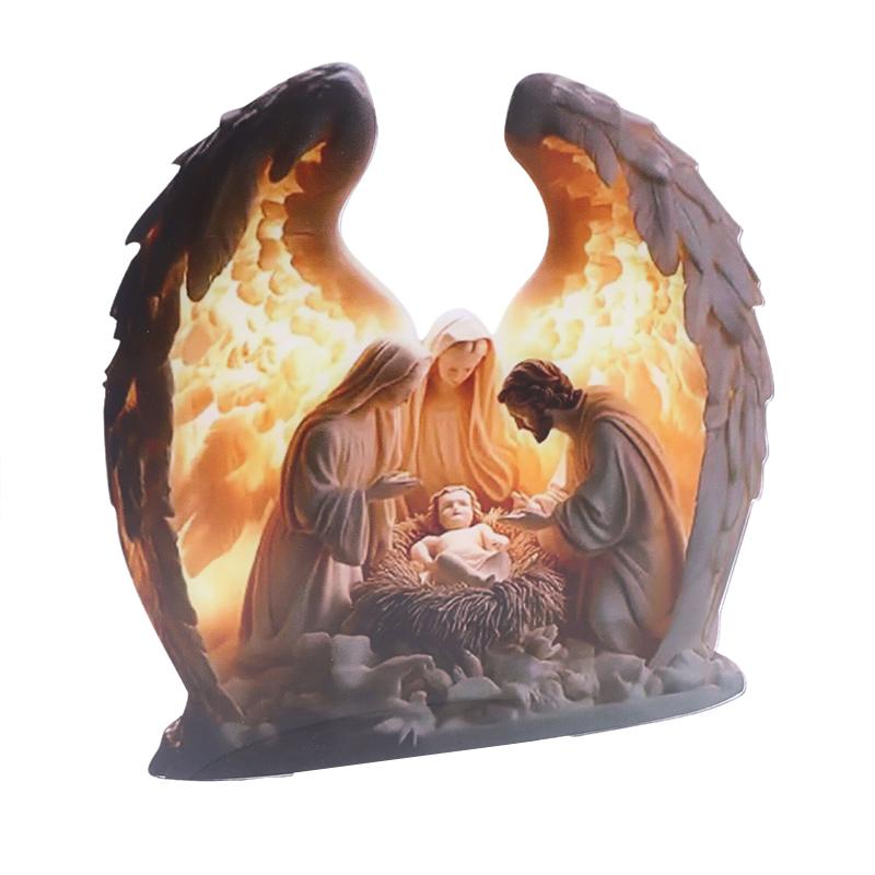 Statua Natività di Natale Figura da Collezione Statua Decorativa Elemento Centrale Sacra Famiglia Segno Acrilico Per Camino Natale