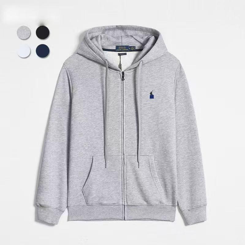 Unisex Haftowany Komplet Bluza z Kapturem i Spodnie – Styl Wiosna/Jesień z Logo Małego Konia