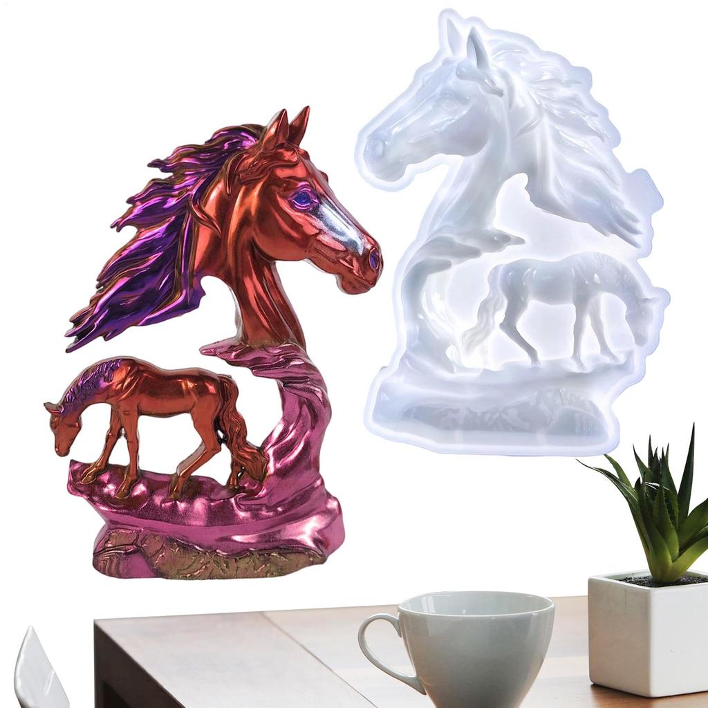 Large Horse Resin Molds Silicone Cute Hollow Horse Epoxy Moulds DIY 3D Large Animal Silicone Mold for Resin Casting