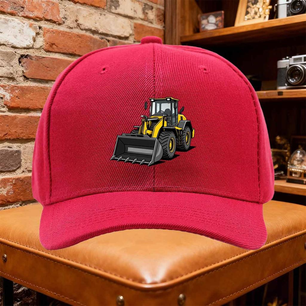 Unisex Baseball Cap Unisexs Vintage Backhoe Excavator Graphic Baseball Cap Adjustable Snapback Hat with Yellow Design for Outdoo