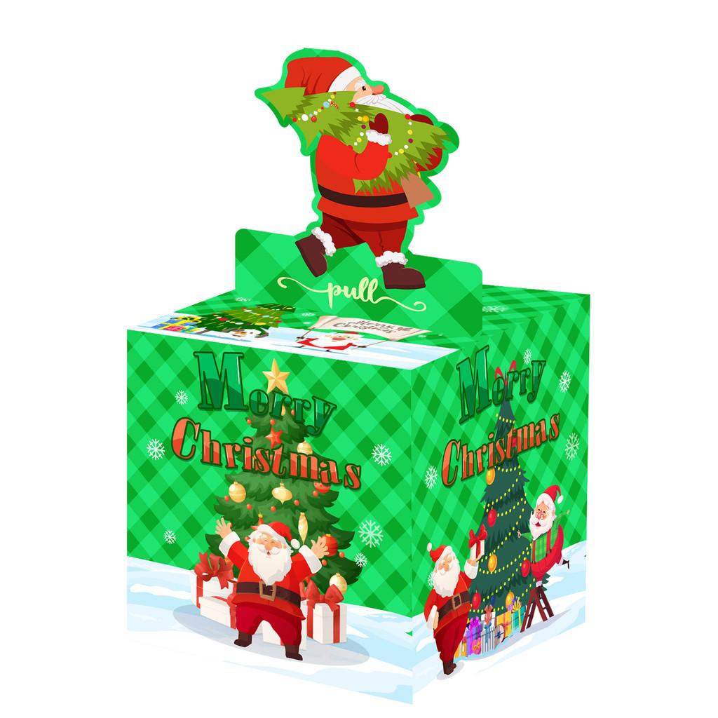 Christmas Green Checkered Tree Pattern Paper Gift Box Christmas Party Decor