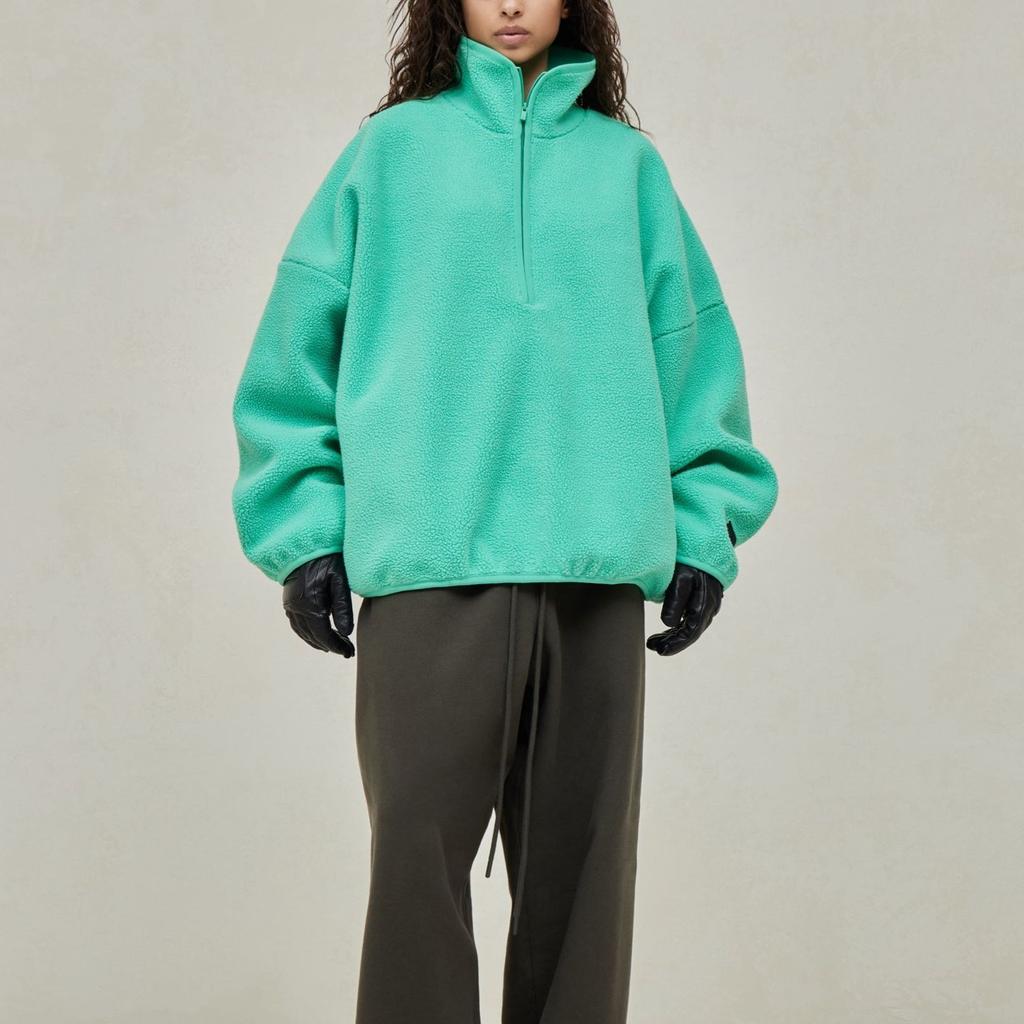 Fear of God Essentials Nylon Half Zip Mockneck Mint Leaf Men Tops Green 202SP244272F