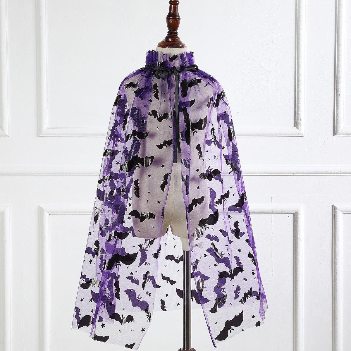 

Сетчатая накидка на Хэллоуин со шнуровкой в виде летучей мыши-паука для девочек, идеально подходит для вечеринок, для детей маленького и среднего возраста One Size (Approx. 75cm Length) чёрный