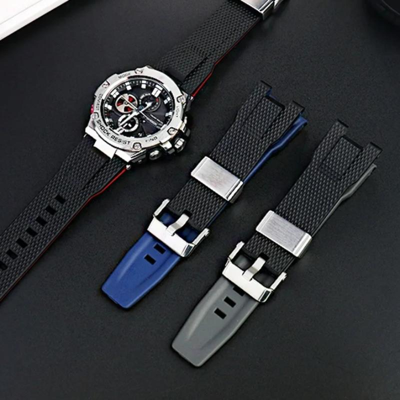High quality Silicone Watch Strap for Casio G-Shock GST-W120L S130L S310 B100 GST-W100G Men Rubber Wristband watchband Bracelet