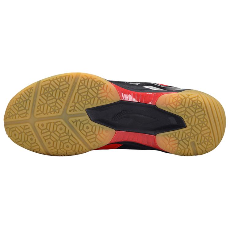 Li Ning Sports Bequeme Stoßdämpfung Rutschfeste Atmungsaktive Low-Top Badminton Schuhe Herren Sneaker Rot Schwarz AYTV005-2