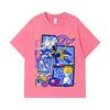 275 GSM Washed T-shirts 100% Cotton Digimon V2 Garurumon Print Unisex Heavy Cotton T Shirt