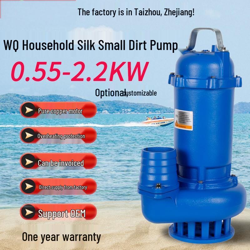 WQ Cast Iron Non-Clog Submersible Pump for Sewage, Agricultural, and Household Use - Corrosion Resistant, High Head Sludge Water Pump