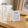 Regalo Angelo Custode tascabile, Ricordo Fiore Secco Non Ti Scordar Di Me, Mini Statuetta Tascabile in Acrilico Abbraccio, Ornamento Floreale Fatto a Mano, Conforto Memoriale