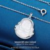 S925 Sterling Silver High Ice Chalcedony Buddha Pendant Necklace for Women - Maitreya Clavicle Chain, Simple National Trend, Mother's Day Gift.