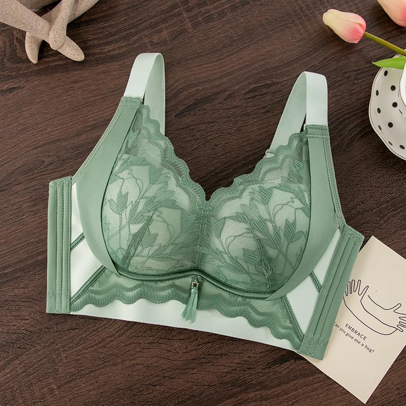 New Autumn and Winter Bra, No Steel Ring Adjustment Type, Double Breasts, Small Chest Temperature Change, No Magnetic Bra Lace