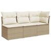 VidaXL Garden Sofa with Cushions 3 Seater, Seat with Cover, Patio Terrace Balcony Outdoor Furniture, Beige Resin 366076