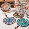 Oil-proof Dining Table Mat Ethnic Style Cork Placemat Pot Holder  Home Decoration