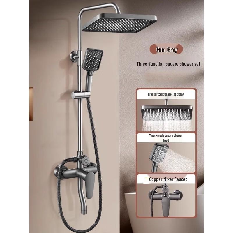 Yuanbin Yanuoge Wall-Mounted Brass Shower Set