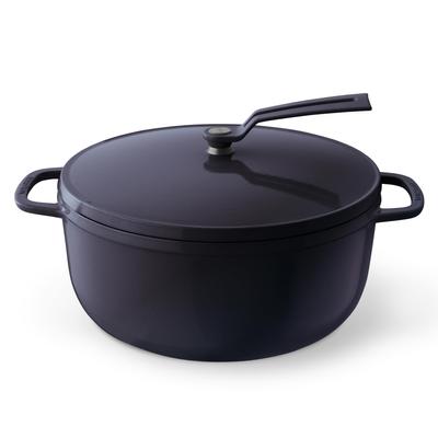 Cast Enamel Pot 26cm Ocean Navy Anhydrous Cooking Anhydrous Bake Special Recipe Book Included Oven Pot 2 Self Standing Lid OP2R26S-NV