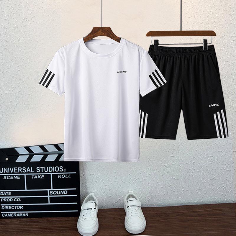 Boys' Summer Quick-Dry Shorts Set with T-Shirt - Sports Casual Outfit